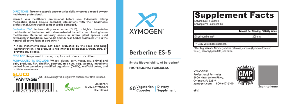 Berberine ES-5 – Xymogen - Image 2